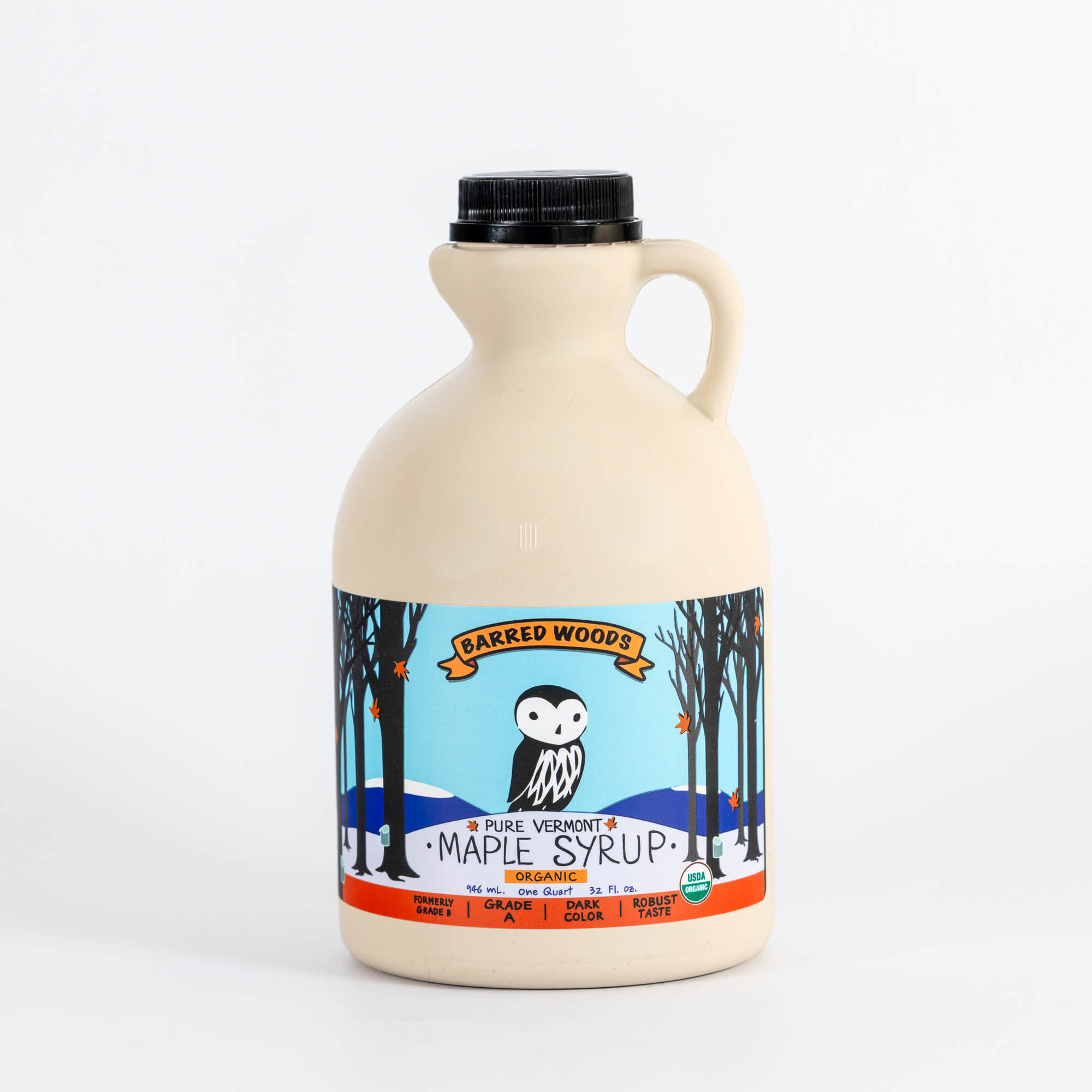 Pure Organic Vermont Maple Syrup - Quart Jug (32 ounces) – Barred