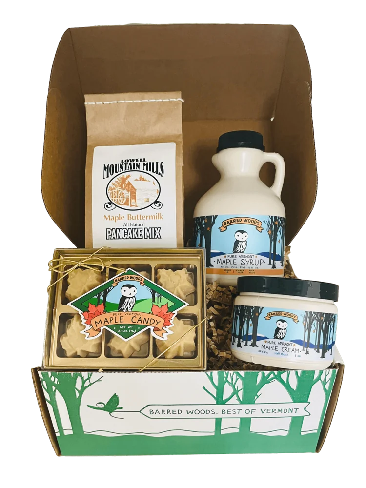 Our corporate gift boxes are for sale online. We offer holiday gift boxes such as this one filed with Vermont products.
