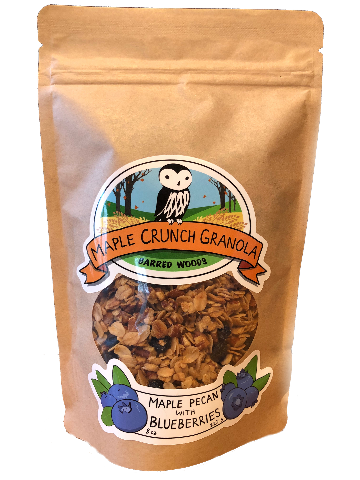 maple crunch granola with blueberries