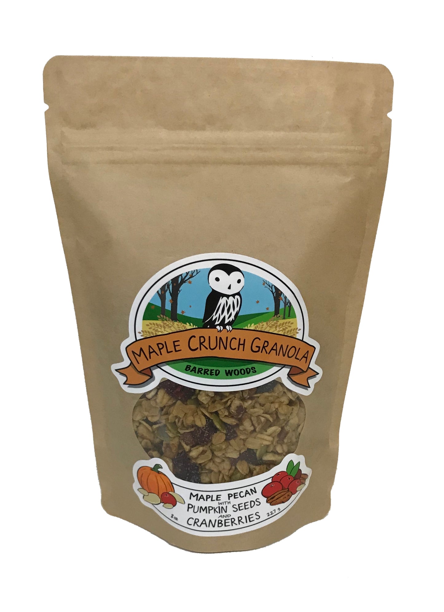 maple crunch granola with cranberry