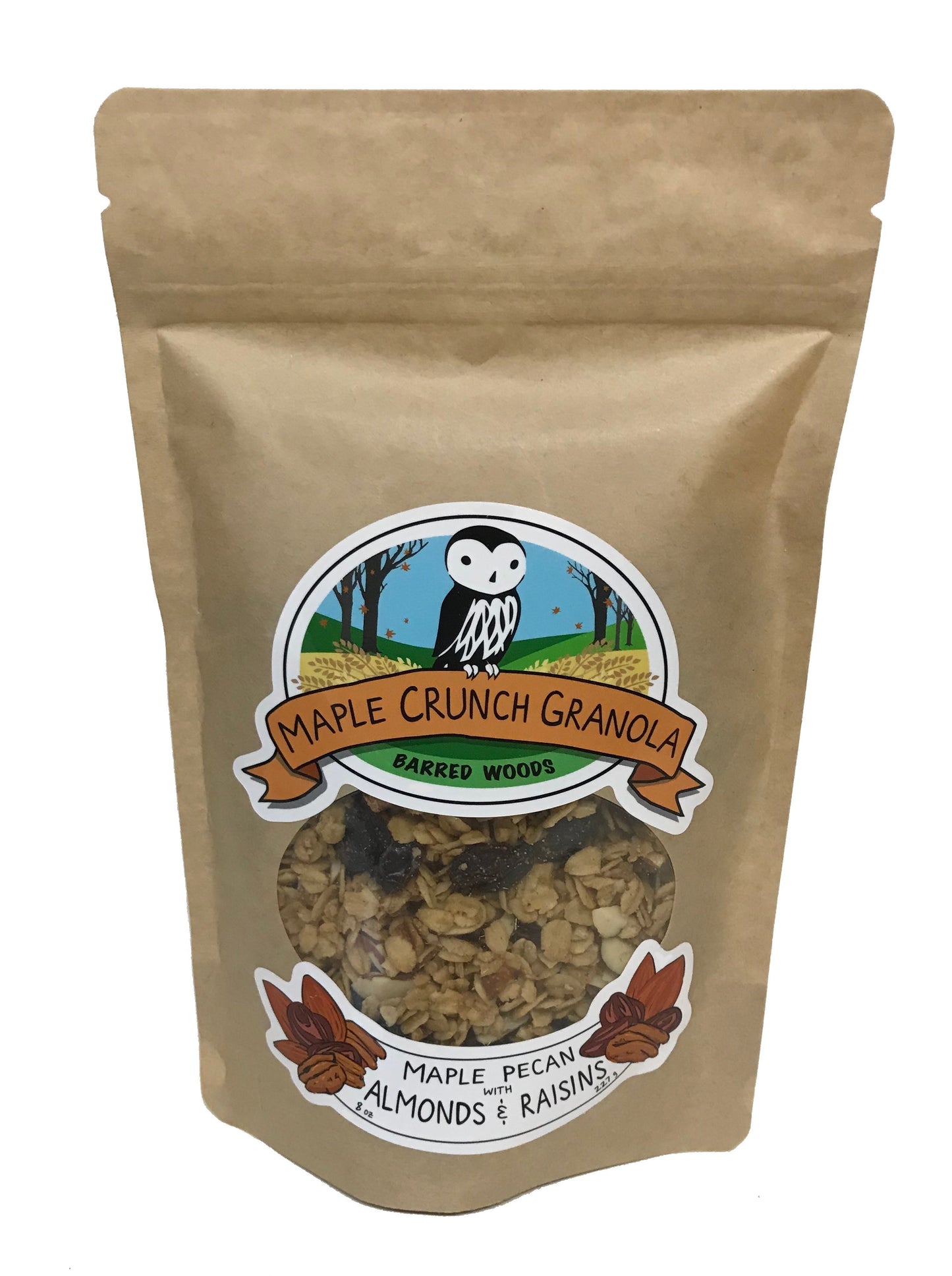 Maple Gift Box with 250ml Bottle of Maple Syrup and an 8 oz Bag of Maple Crunch Granola - Medium Red Gift Box - Barred Woods Maple