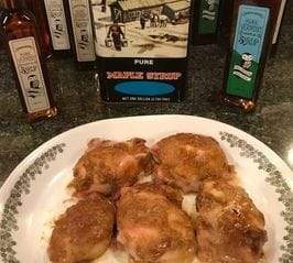 Maple Mustard Chicken Thighs Maple mustard glaze made with pure Vermont Dark Maple Syrup