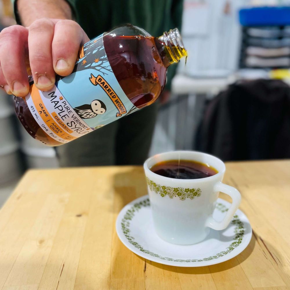 use maple syrup in your coffee for a healthy, great tasting alternative to refined sugar.  Buy maple syrup for coffee here.