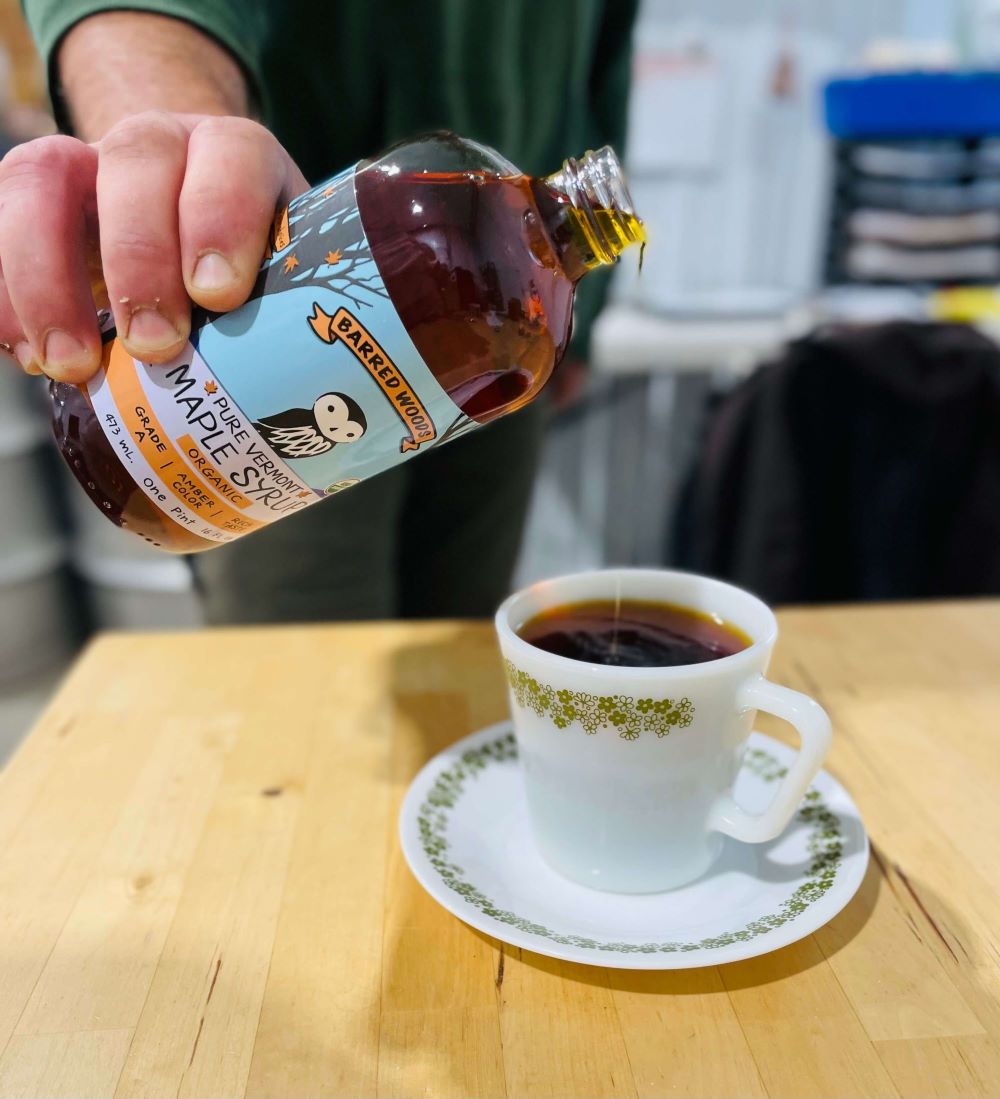 use maple syrup in your coffee for a healthy, great tasting alternative to refined sugar.  Buy maple syrup for coffee here.