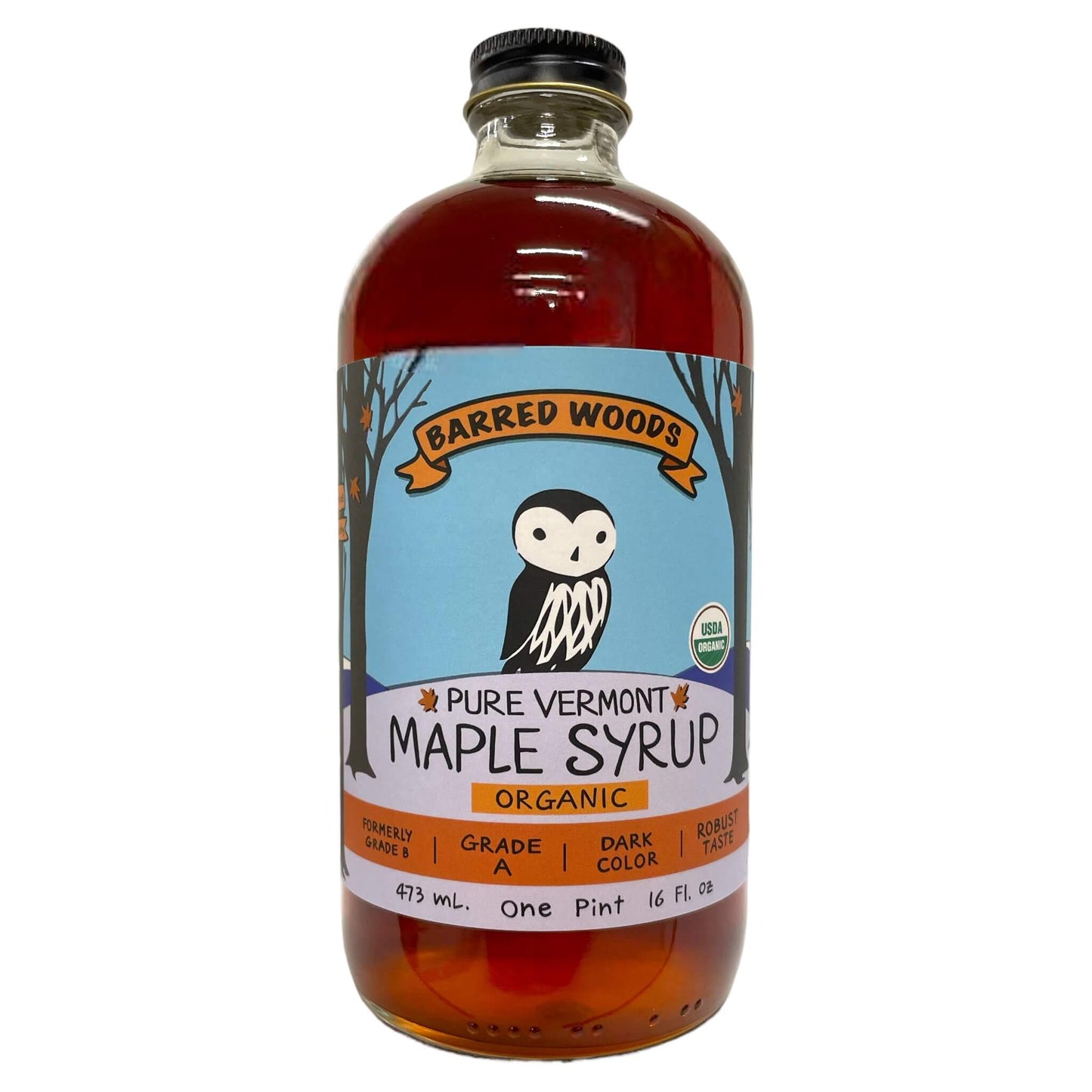 maple syrup in glass bottle