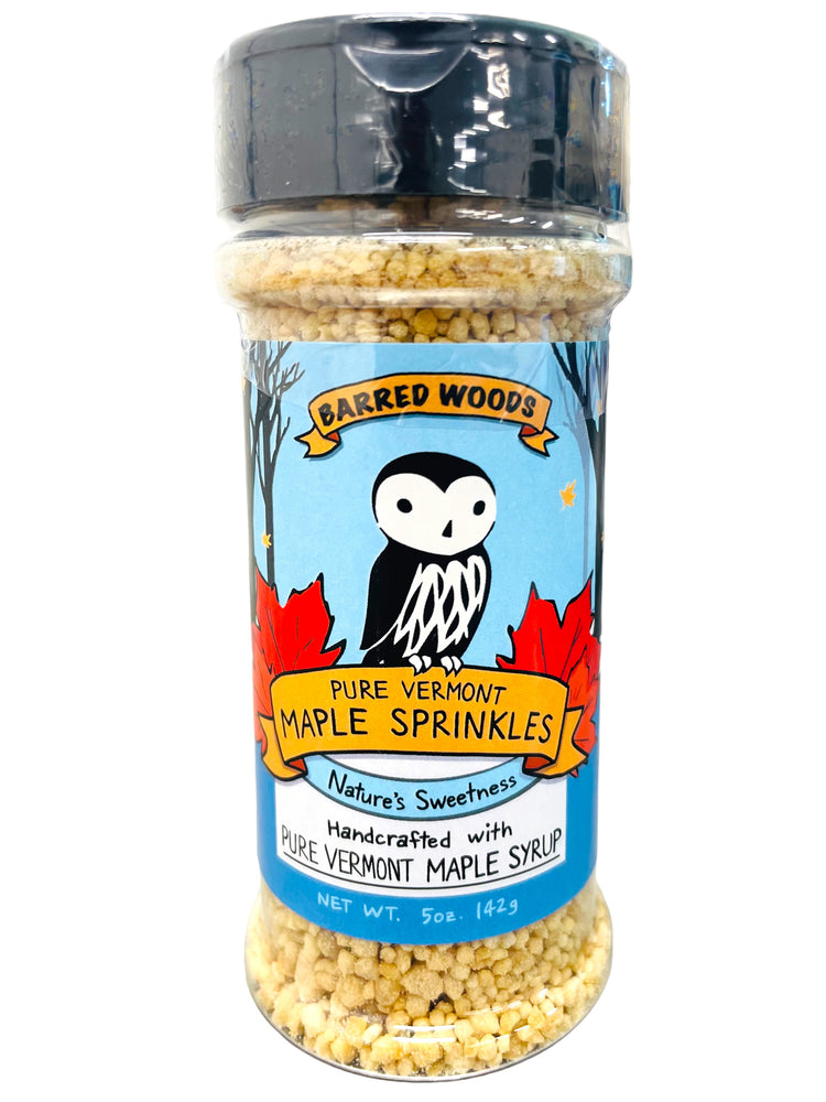 Pure vermont maple sugar sprinkles.  These small maple pebbles provide a nice maple crunch.