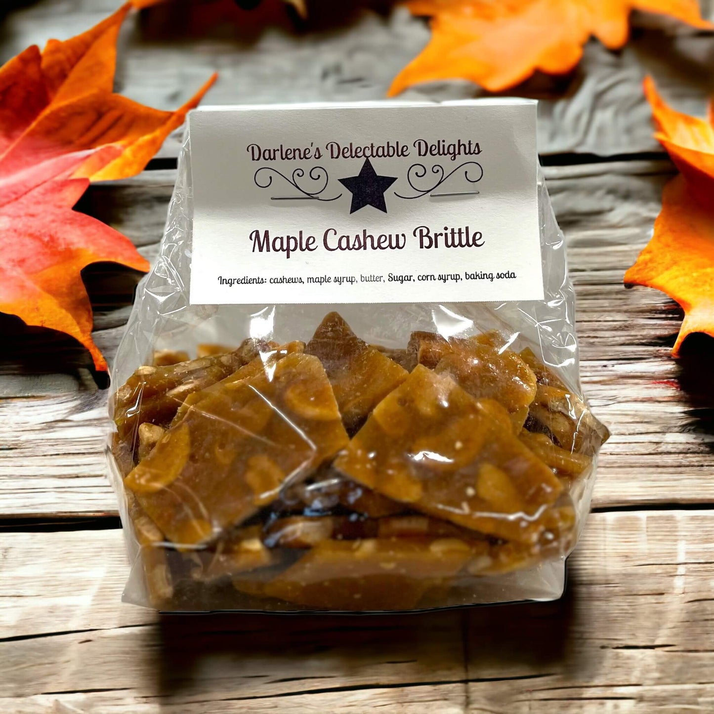 
                  
                    maple syrup cashew brittle
                  
                