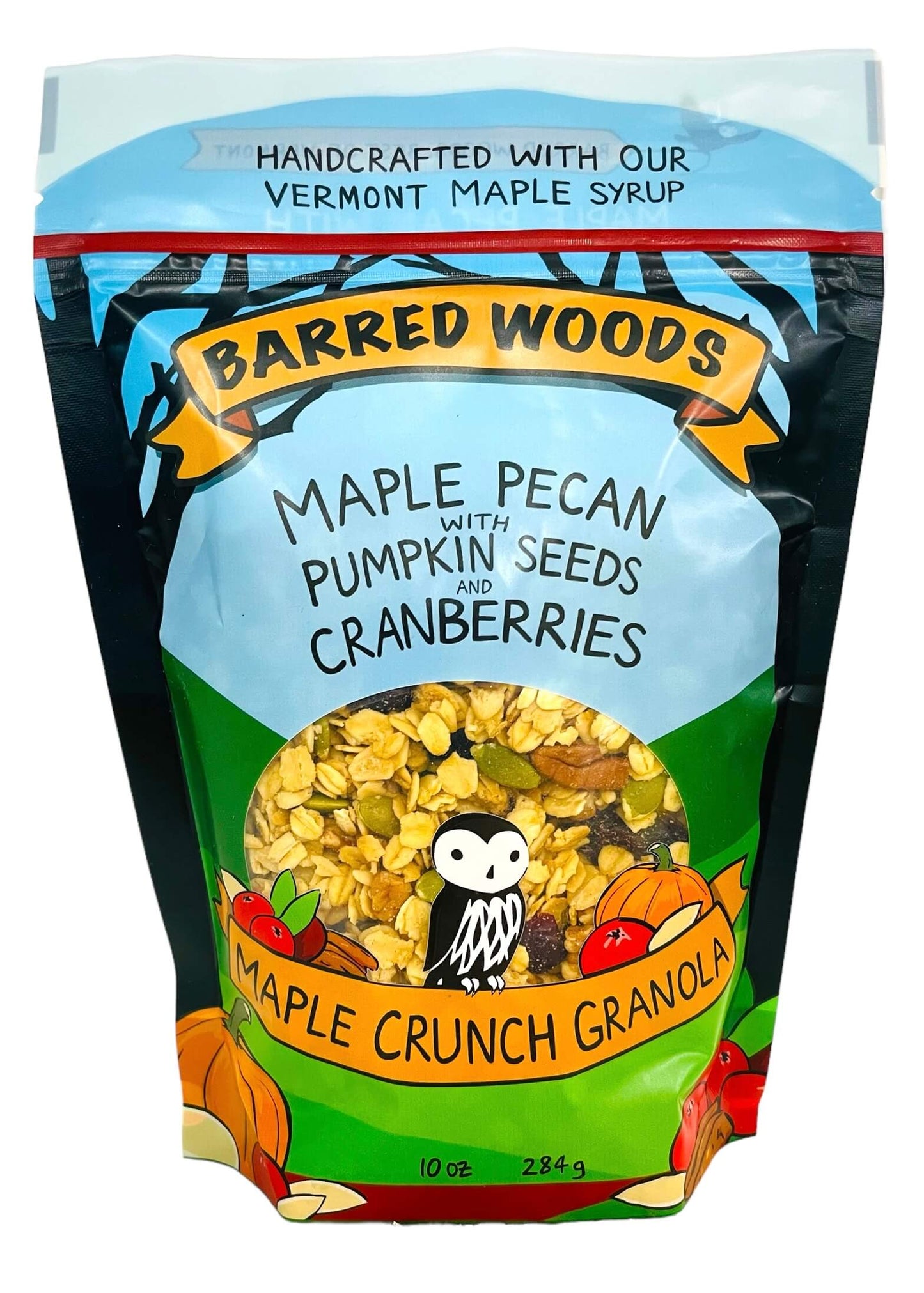 Vermont granola, pumpkin sed and cranberry.  Handcrafted granola with homemade taste.