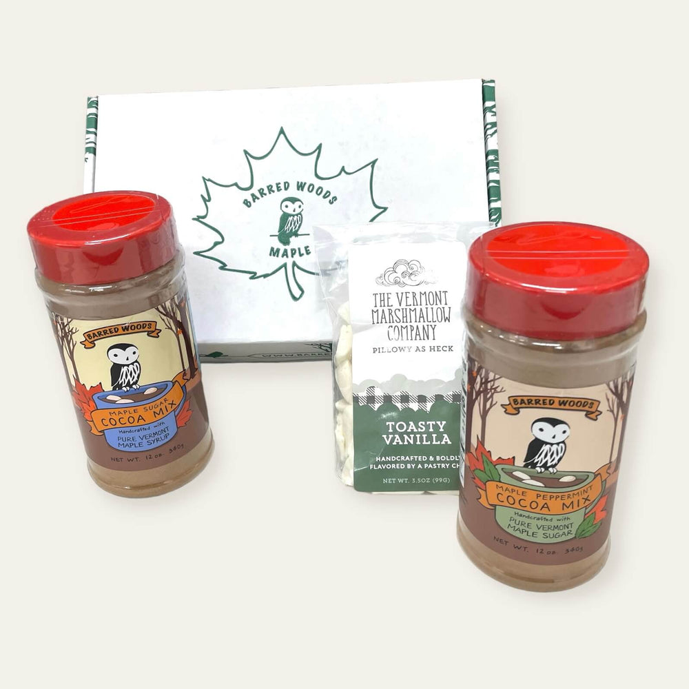 
                  
                    maple cocoa mix made with maple sugar,  comes with packet of vermont marshmallow  company
                  
                