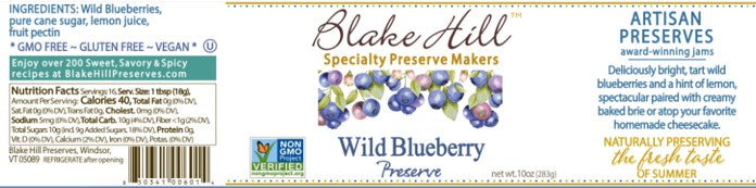 Blake Hill nutrition label