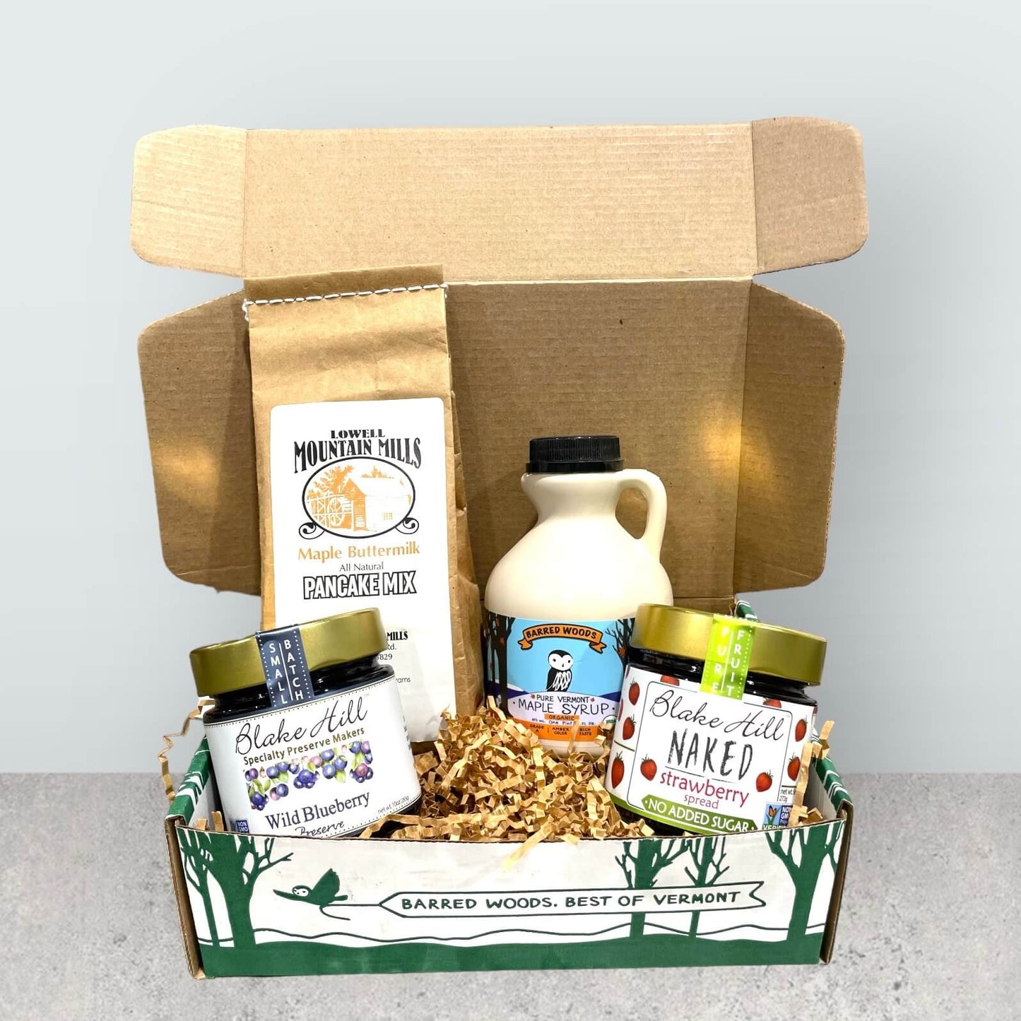 vermont gift box with blueberry jam