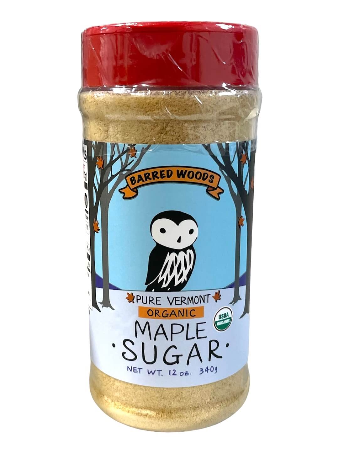 maple sugar in a 12 ounce shaker jar.