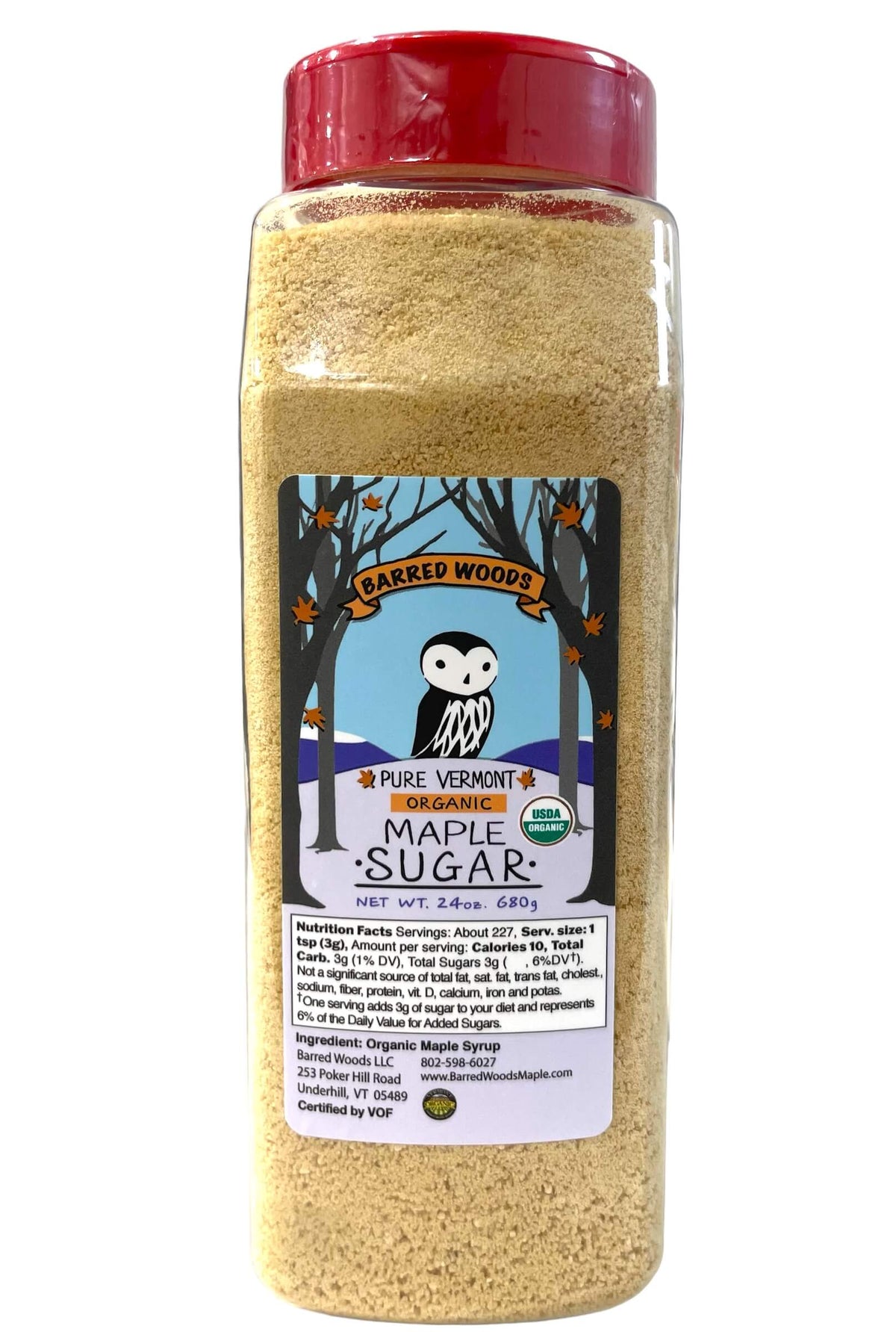 Vermont maple sugar for sale in a variety of sizes including 1.5 pounds and 3 pounds.  can be used as maple powder to reconstitute maple sugar.