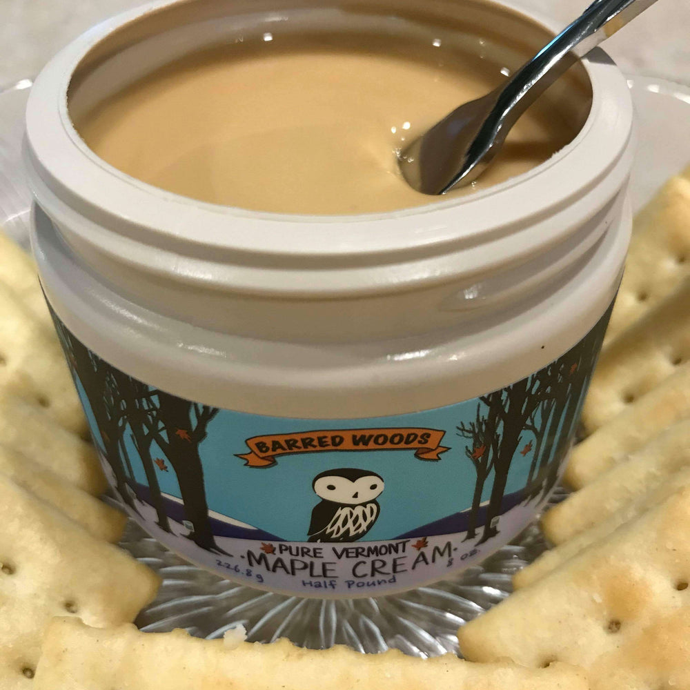 
                  
                    A jar of Vermont maple butter for sale.
                  
                