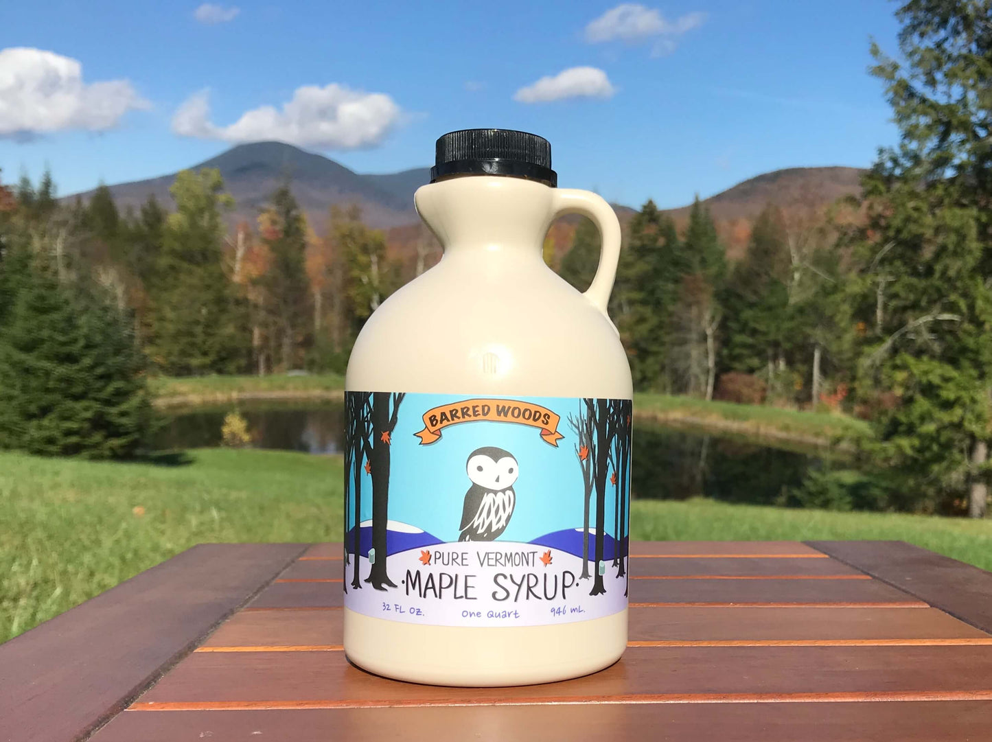 Pure Vermont Maple Syrup - Quart Jug (32 ounces) - Barred Woods Maple