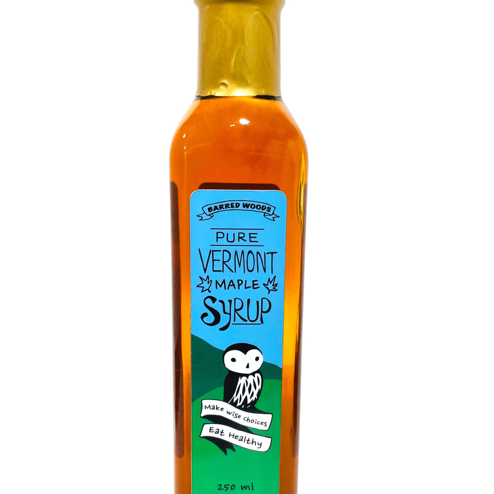 
                  
                    pure maple syrup in glass bottle
                  
                