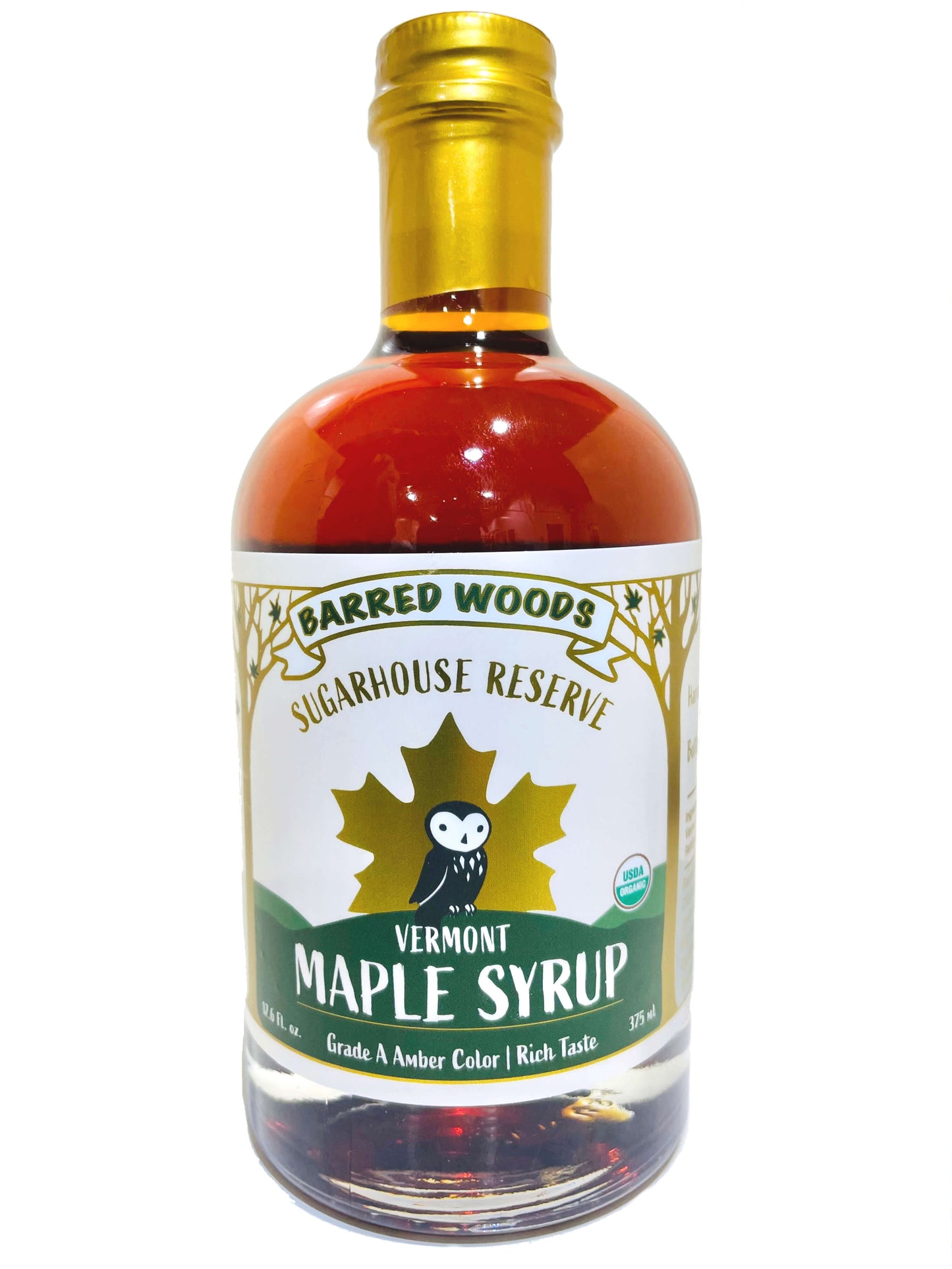 vermont  maple syrup in glass bottles 