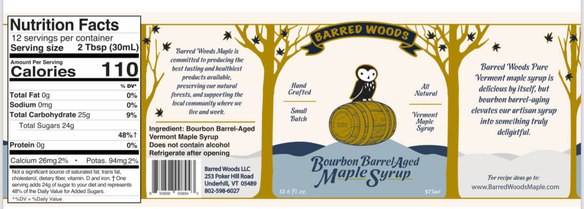 bourbon barrel aged maple syrup for sale