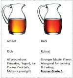 Maple Gift Box with two 8 oz Jugs of Syrup (one Amber Grade and one Dark Grade) and Pancake Mix - Medium Red Gift Box - Barred Woods Maple